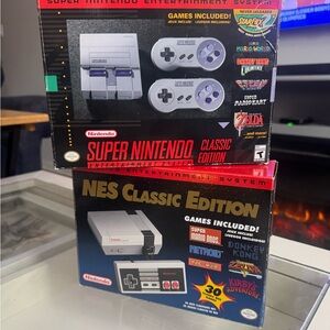 🎮 Nintendo NES + Super Nintendo Classic Mini – Authentic – 50+ Games